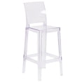 thumbnail image 1 of Bowery Hill Tabouret de Bar Fantôme à Dossier Carré en Cristal Transparent, 1 of 6