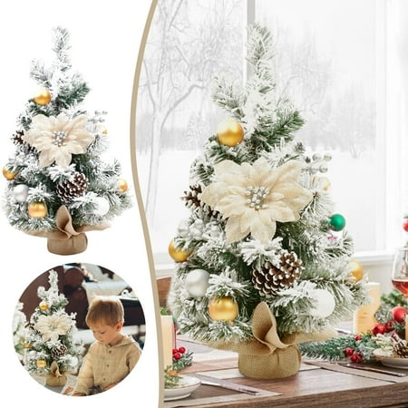 

YruYptpaln Christmas Tree Christmas Decorations Christmas Snowflake Tree Mini Flocked Needle Tree Christmas Ornament Snowflakes