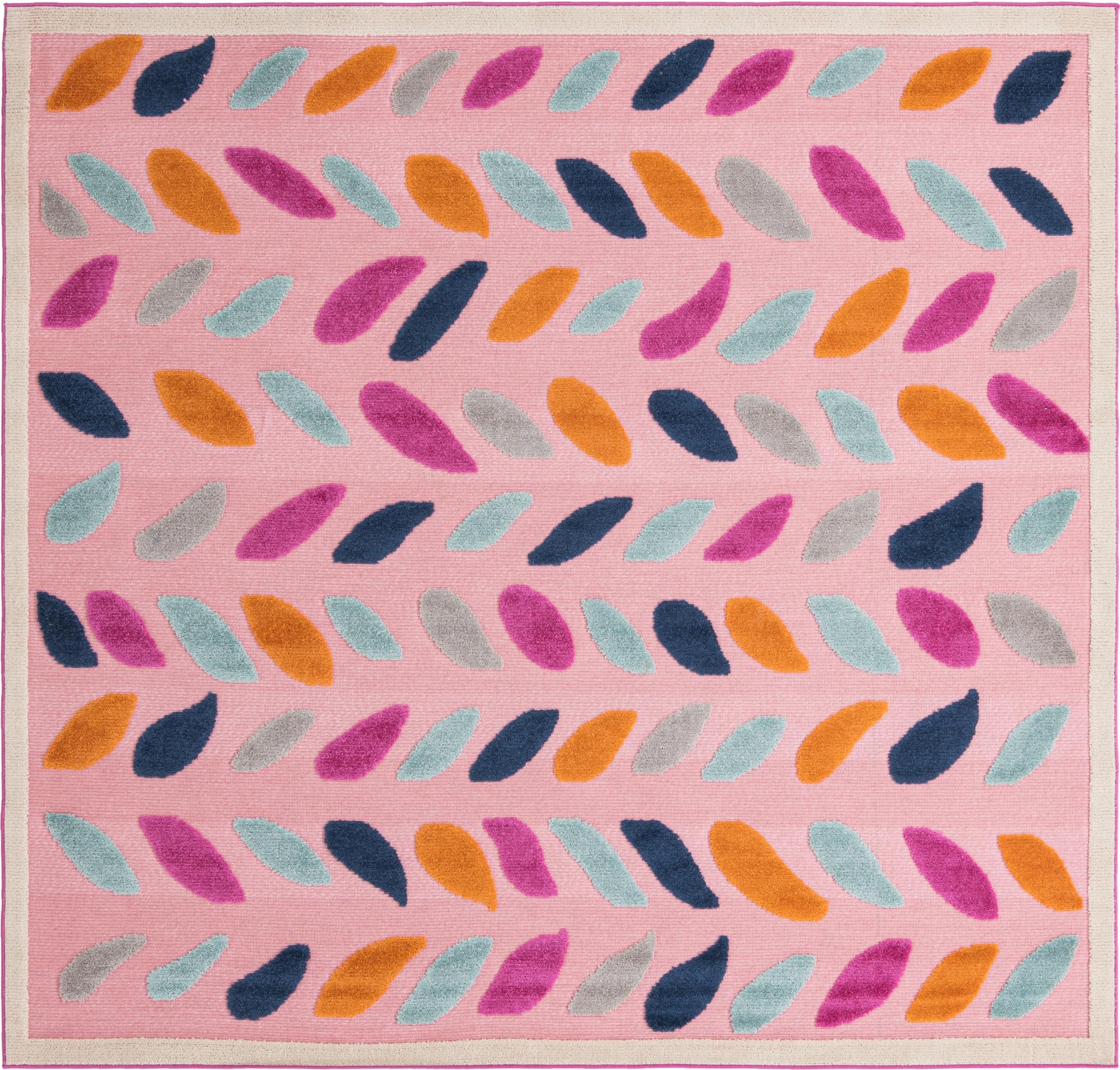 Aruba Outdoor Collection Rug 8 Ft Square Pink LowPile Rug
