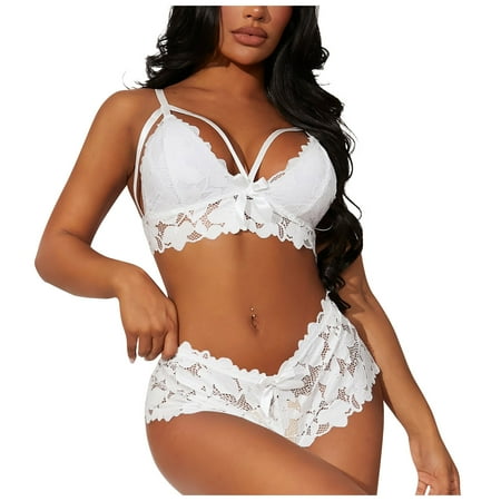 Spring Saving GaThRRgYP Womens Bras No Wire Women Lingerie Lace Lingerie Set Underpants Love and Suspended Underwear Set