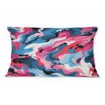 thumbnail image 3 of Designart "Tribal Pink Blue Evolution" Abstract Throw Pillow - Modern Pillow For Couch - Insert And Pillows Covers For Living Room Decor, 3 of 5