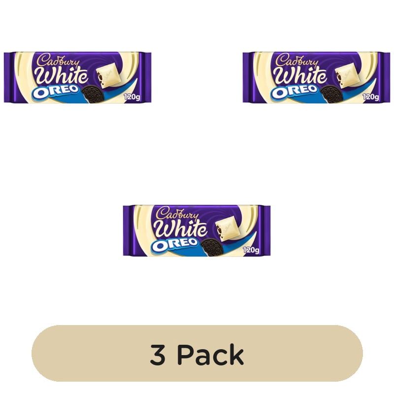 Cadbury Oreo White Chocolate Bar 120g, British Import (Pack of 3)