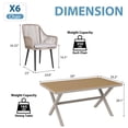 thumbnail image 5 of JOIVI 7-Piece Patio Dining Set, Outdoor Dining Furniture for 4-6 people, Patio Wicker Dining Set with Rattan Chairs and Dining Table for Backyard, Deck( Tan & Straight-line Back), 5 of 8