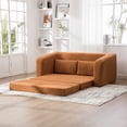 thumbnail image 2 of Jopat 71" W Combination Sofa,2-in-1 Pull Out Foldable Loveseat Sofa Bed with Armrest & Backrest Pillows,Convertible Floor Couch Lounge Couch for Living Room Bedroom,Orange, 2 of 8