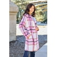 thumbnail image 2 of Double Take Full Size Plaid Button Up Lapel Collar Coat, 2 of 11