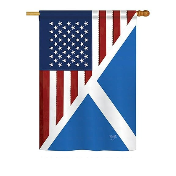 Breeze Decor BD-FS-H-108390-IP-BO-DS02-US US Scotland Friendship Flags of the World Everyday Impressions Decorative Vertical House Flag