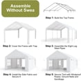 thumbnail image 3 of 10x20FT Portable Garage, 10'x20' Carport Heavy Duty, Galvanized Frame & 180 g PE Waterproof Canopy, with 4 Doors (Included 2 Side Doors), and 4 Windows, for Pickup Truck, and Boat, 3 of 5