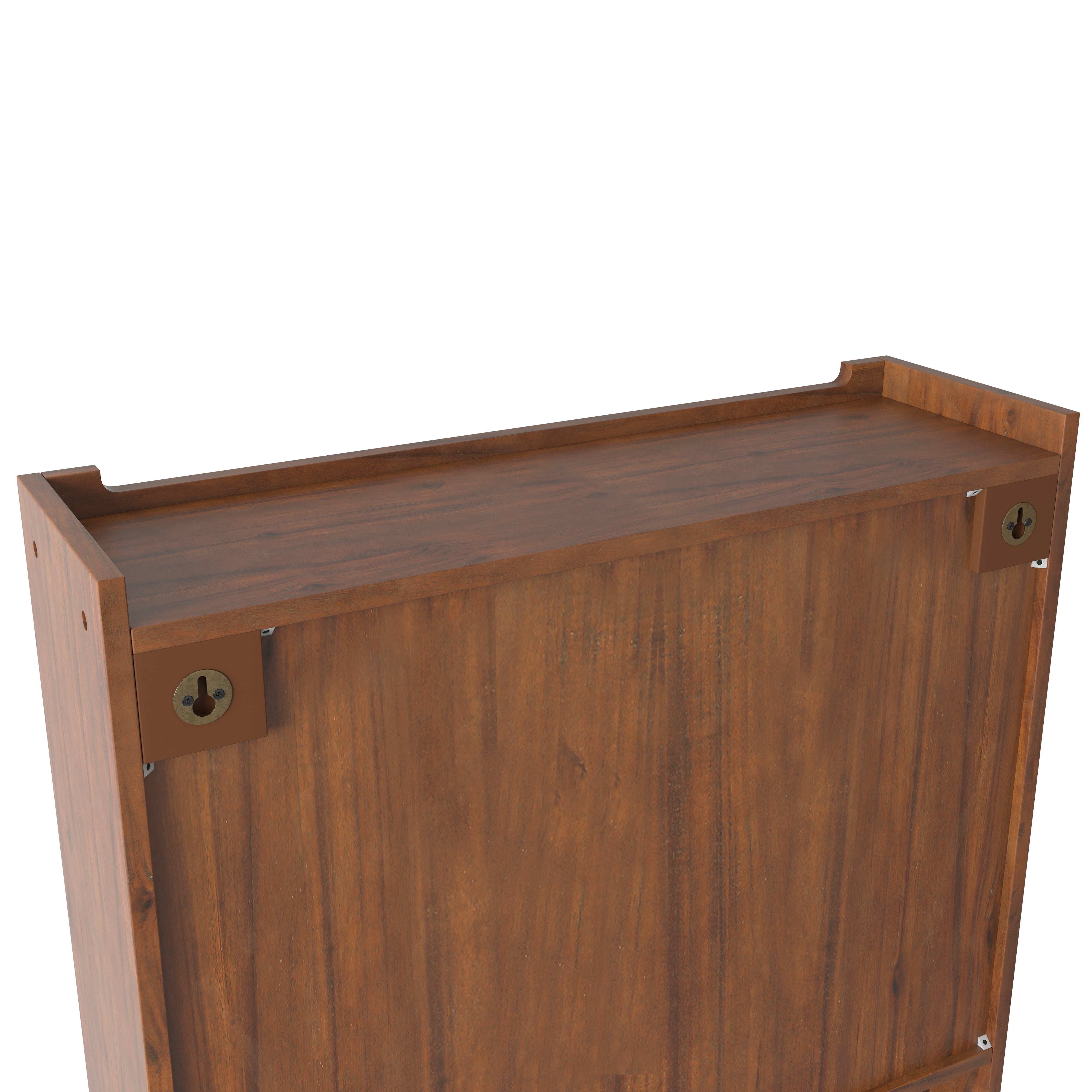 Vintage Wall Mounted Sideboard Cabinet, Fluted Iris Glass Buffet Cabinet with Removable Shelves, 3-Tier Double Door Storage Cabinet for Home Decor
