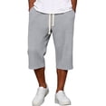 thumbnail image 2 of Mens Shorts 3/4 Length Golf Waffle Long Shorts Below The Knee Lightweight Sweat Capri Pants with Pockets Gray XL, 2 of 6