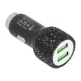 thumbnail image 2 of USB Car Charger 5V Rhinestone Decoration Dual Port Fast Charging Adapter Car Interior AccessoryBlack, 2 of 5