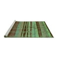 thumbnail image 2 of Ahgly Company Machine Washable Indoor Round Oriental Turquoise Blue Industrial Area Rugs, 7' Round, 2 of 4