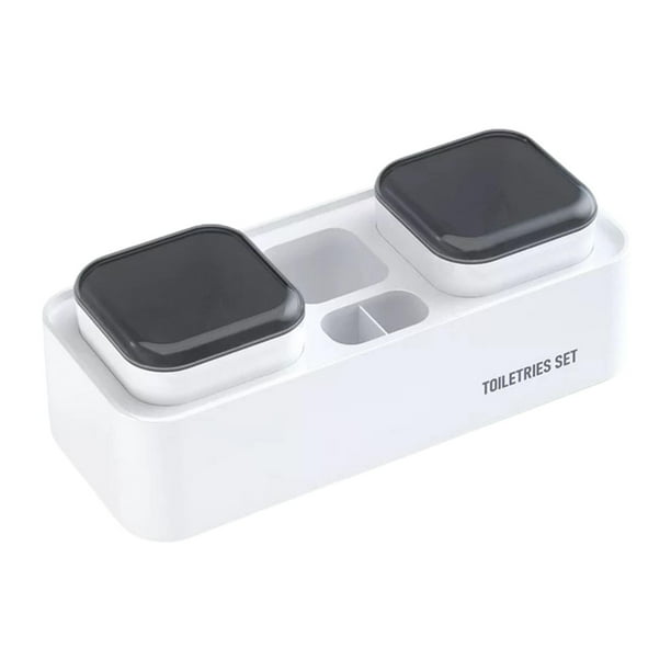 Portacepillos de dientes Artículos de tocador multiusos Colgador estable para cepillos de dientes Fácil de limpiar Blanco Negro