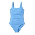 thumbnail image 4 of Lullu Girls One-Piece Swimsuit Ruched Quick Drying UPF 50+ Bathing Suit Swimwear, 4 of 4