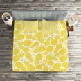 thumbnail image 2 of Ambesonne Modern Quilted Coverlet 3 Pcs, Pineapple Fruit, King Size, White and Yellow, 2 of 2