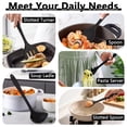 thumbnail image 4 of Walchoice 5 Pcs Silicone Cooking Utensils Set, Heat-Resistant Kitchen Utensils Set, Food-Grade Kitchen Tools, Soup Ladle, Slotted Spoon, Slotted Turner, Spoon, Pasta Server - Black, 4 of 7