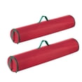 thumbnail image 6 of Wrapping Paper Storage Bags-Set of 2-Organize up to 40Â” Rolls of Gift Wrap-Zippered Canvas Totes- Upright, Hanging or Lay Flat by Tiny Tim Totes (Red), 6 of 6