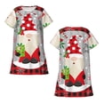 thumbnail image 3 of Bixox Gnome And Buffalo Plaid Pattern Women's Nightgown, Soft & Breathable Sleepwear, Round Neck Knee-Length Pajama Dress,Loungewear for Home & Sleep, 3 of 7