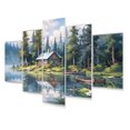 thumbnail image 2 of Designart "Lakehouse Retreat I" Countryside Metal Art Print Set, 2 of 5
