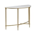 thumbnail image 3 of Pemberly Row Modern Metal and Marble Console Table in Gold/White, 3 of 8