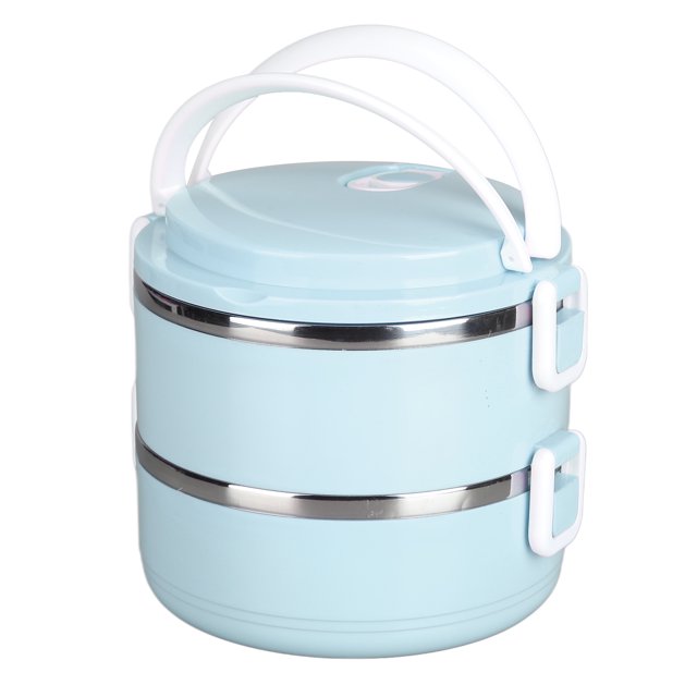 Cergrey Stainless Steel Thermal Lunch Box,Thermal Lunch Box Stackable Hot Food Insulated Box 304 Stainless Steel Round Lunchbox Sealed Food Containers,Thermal Insulated Lunch Box