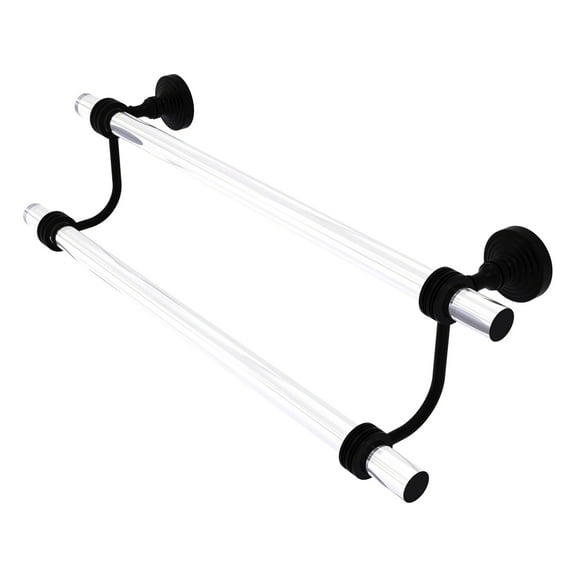 Pacific Grove Collection 18-in Double Towel Bar with Dotted Accents in Matte Black