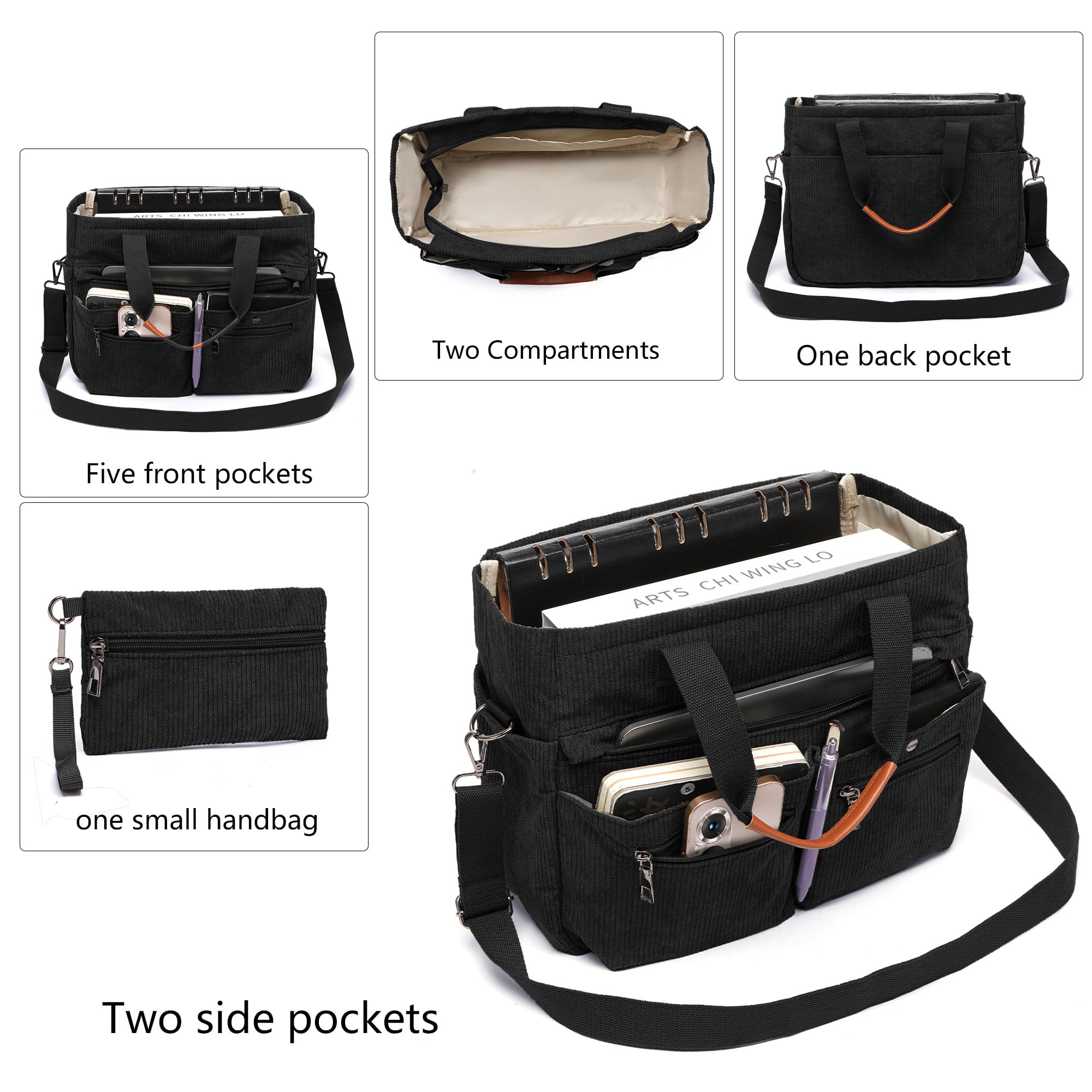 2pcs/Set Women's Corduroy Tote and Crossbody Bag Set, Large Capacity Laptop Shoulder Bags with Adjustable Strap & Zipper Closure, Casual Travel, Work, Sports, Everyday Purse
