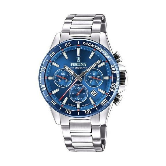 Festina Timeless Chronograph Stainless Steel Blue Dial Quartz F20560-3 100M Men's Watch