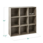 Best Choice Products 9-Cube Bookshelf, 11in Display Storage Organizer w/ 3 Removable Back Panels - Greige