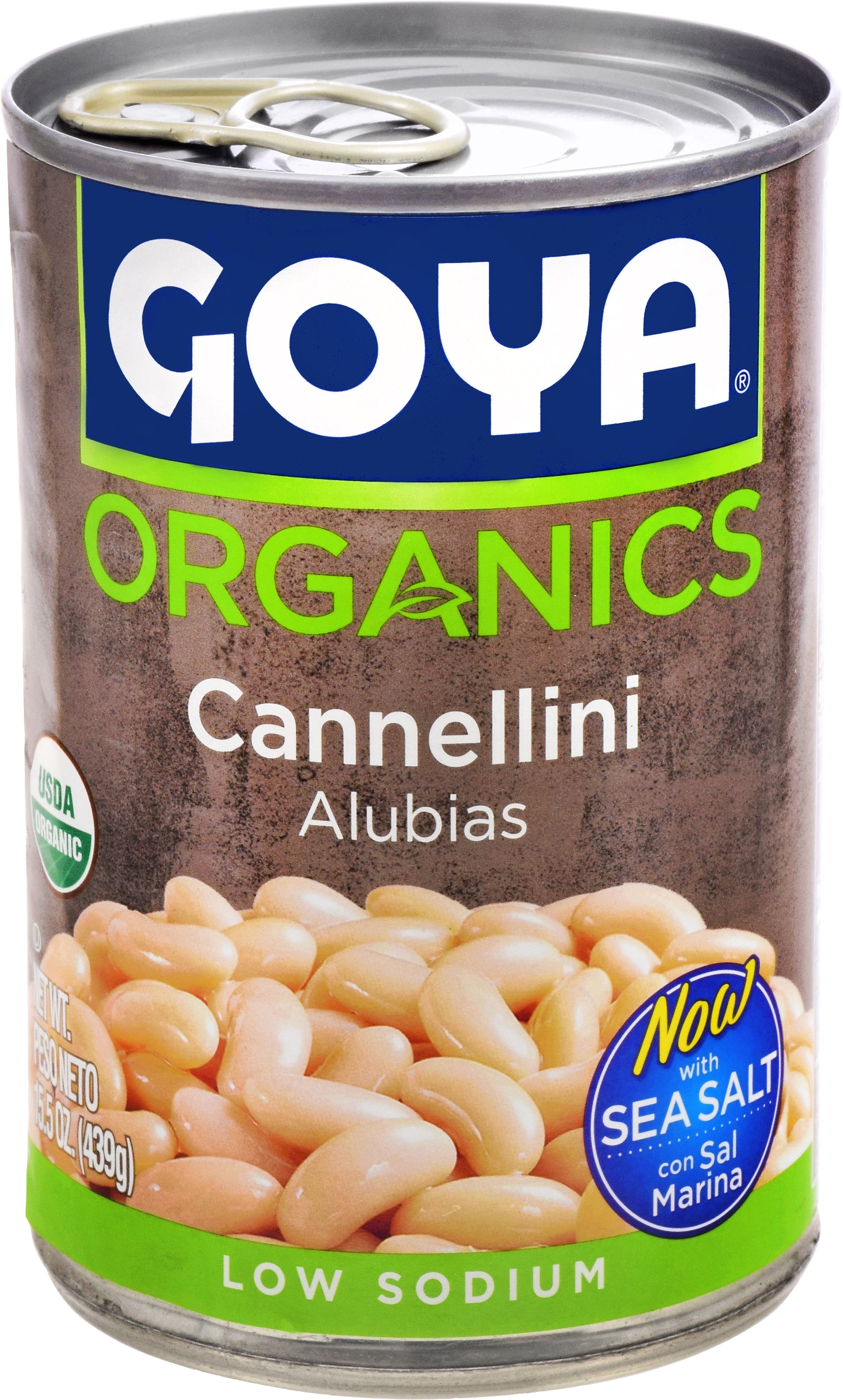 GOYA Organics Cannellini  Low Sodium, 15.5 oz