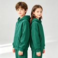 thumbnail image 2 of YunPes Unisex Kids Zip-Up Hoodie Boys & Girls Solid Casual Hooded Jacket Teen Spring Fall Outerwear School Daily Clothes, 2 of 9