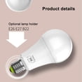 thumbnail image 3 of Ampoule WiFi Intelligente Supporte AlexaGoogle RGBWW Ampoule Intelligente Contrôle Vocal Ampoule LED Vibrato Changeant de Couleur 9W Ampoule Multicolore, 3 of 5