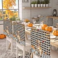 thumbnail image 2 of Thanksgiving Dog Chair Covers Set of 6 Fall Pumpkins Leaves Plaid Texture Chair Back Covers Stretch Removable Washable Slipcovers Protector for Dining Room Kitchen Party Decor, 2 of 5