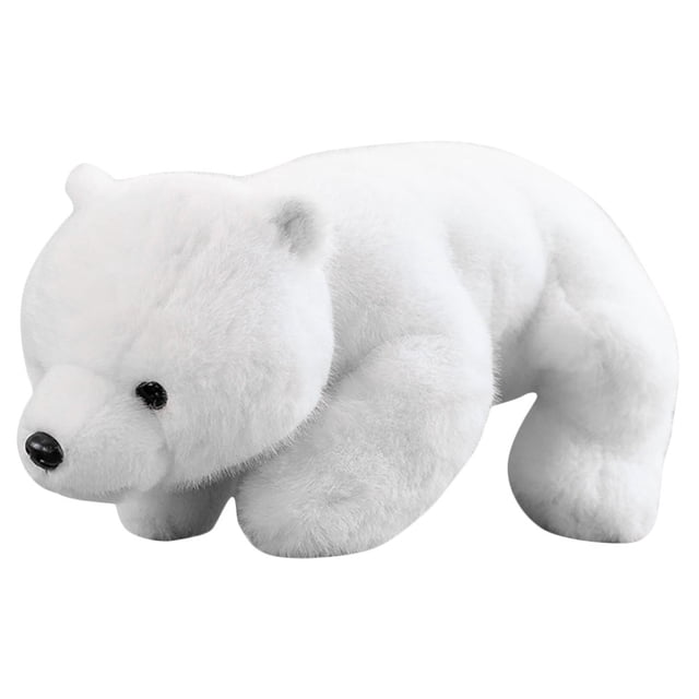 Muñeco de oso blanco acostado boca abajo, cómodo oso de peluche, almohada de siesta, lindo oso de peluche
