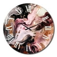 thumbnail image 4 of Designart "Chromatic Agate in Pink and Black I" Abstract Oversized Wall Clock, 4 of 5