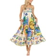 thumbnail image 1 of ZAXARRA Robe Sans Manches à Bretelles Spaghetti pour Femmes Robe Longue Fluide d'Été Imprimée pour Fête Cocktail Plage Mode Urbaine, 1 of 6