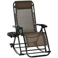 thumbnail image 2 of Outsunny Rocking Zero Gravity Lounge Chair, Folding, Brown, 2 of 9