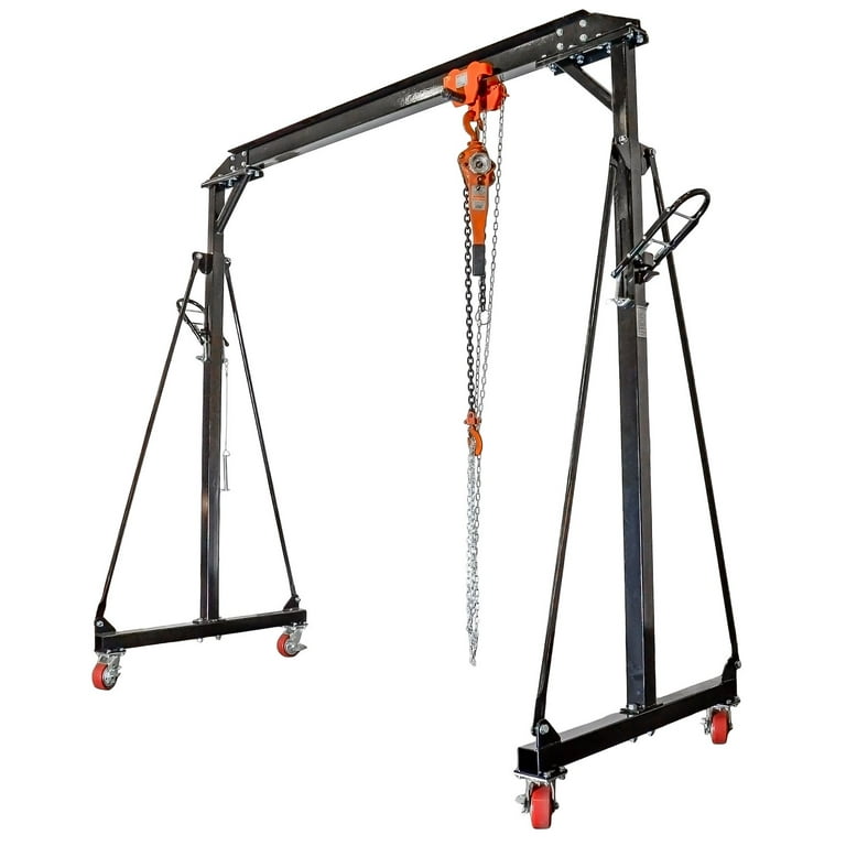 JEGS 81245K Gantry Crane with Trolley & Chain Hoist 1-Ton Capacity