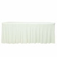 thumbnail image 2 of BalsaCircle 6 ft Fitted Ivory Premium Spandex Rectangle Tablecloth Wavy Table Cover Party Events Decorations, 2 of 7