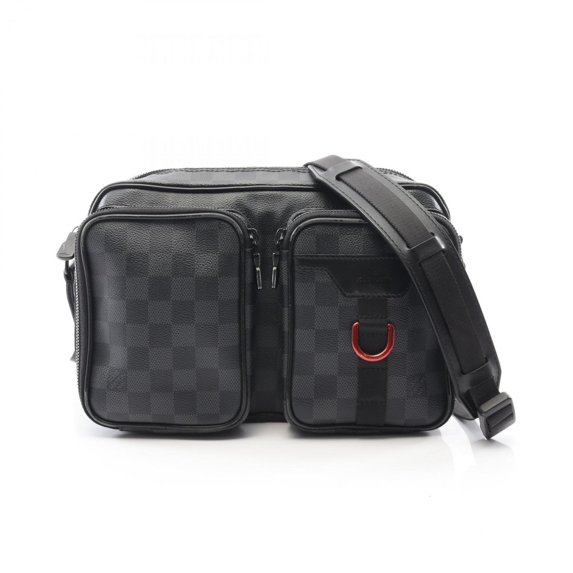 Pre-Owned Louis Vuitton Utility Messenger Shoulder Bag, PVC-Coated Canvas and Leather... (Fair)