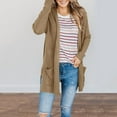 thumbnail image 4 of CILENON Women's Fashion Women Fall Open Front Cardigan With Pockets Casual Duster Lightweight Knit Cardigan Sweater (Khaki,M), 4 of 8