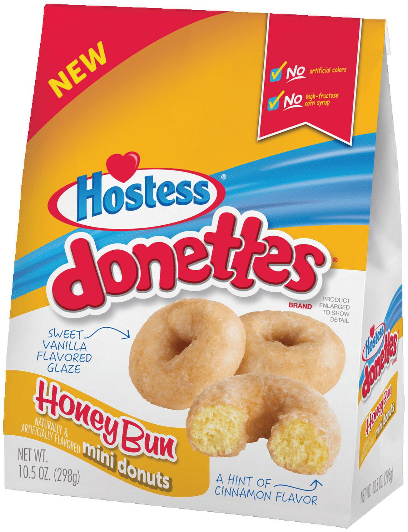 Hostess Donettes, Honey Bun Artificially Flavored Mini Donuts, 10.5 oz Bag