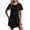 Black, variant on hotojiny Spring Dresses for Women Loose Fit Casual Pleated Mini Dresses Soft Short Sleeve Crewneck Sundresses for Beach Travel