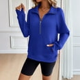 thumbnail image 2 of Womens Oversized Half Zip Hoodies Long Sleeve Casual Sweatshirts Loose Fall Pullover Tops with Pockets, 2 of 5