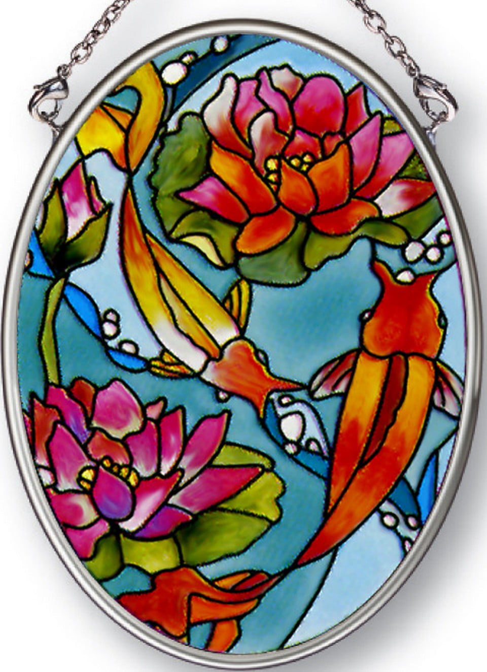 6-1/2-Inch Amia Handpainted Glass Dragonfly and Magnolia Suncatcher 6-1/2-Inch Amia Handpainted Glass Dragonfly and Magnolia Suncatcher