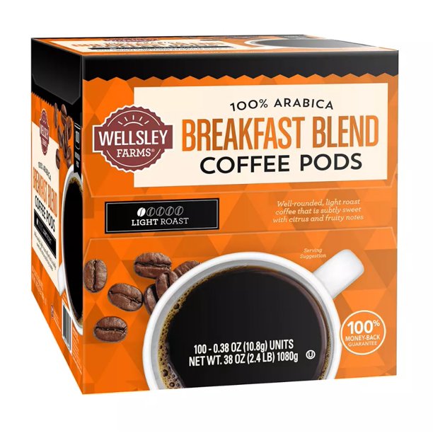 Product of Wellsley Farms Breakfast Blend KCup Packs 100 Ct. Coffee Pods