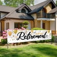 thumbnail image 2 of Happy Retirement Banner Black White Retirement Theme Yard Lawn Sign Backdrop for Retirement Party Decoration Supplies Outdoor, 2 of 4