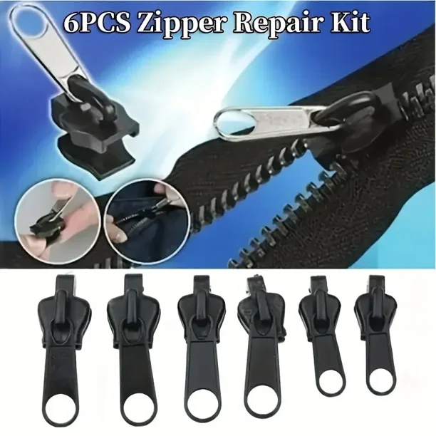 Kit de reparación de cremallera universal de 3 tamaños, repuesto instantáneo, bolsa de ropa de costura con cremallera, accesorios de herramientas con cremallera