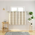 thumbnail image 3 of 3 Pc Cotton Classic Country Farmhouse Kitchen Window Curtain Grommet Top -Beige & White Buffalo Check Tier & Valance Set, 54" x 18" / 27" x 24", 3 of 6