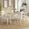 thumbnail image 2 of Weston Home Lexington 5-Piece Dining Set, 4 Ladder Back Chairs, White, 2 of 6