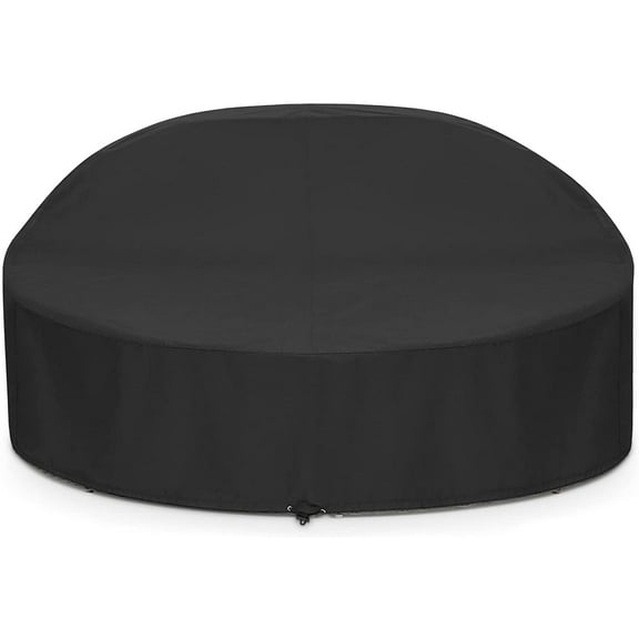 Outdoor Daybed Cover Waterproof 88 Inch, Round Daybed Protector Patio Canopy Sofa Cover with Taped Seam and Air Vent, 88" L x 85" W x 16"/35" H, All Weather Protection, Black